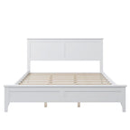 White Queen Platform Bed with Headboard
