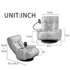 Swivel Lounge Chair with Adjustable Backrest and Headrest
