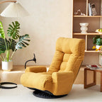 Swivel Lounge Chair with Adjustable Backrest and Headrest