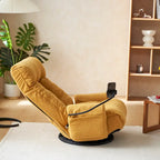 Swivel Lounge Chair with Adjustable Backrest and Headrest