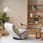 Swivel Lounge Chair with Adjustable Backrest and Headrest