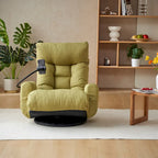 Swivel Lounge Chair with Adjustable Backrest and Headrest