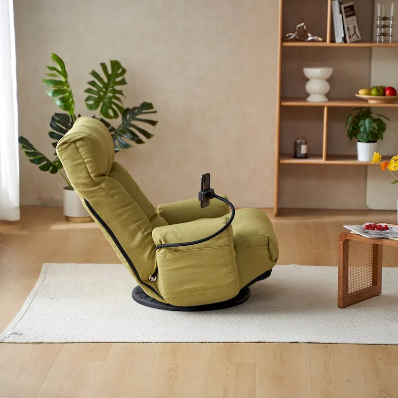 Swivel Lounge Chair with Adjustable Backrest and Headrest