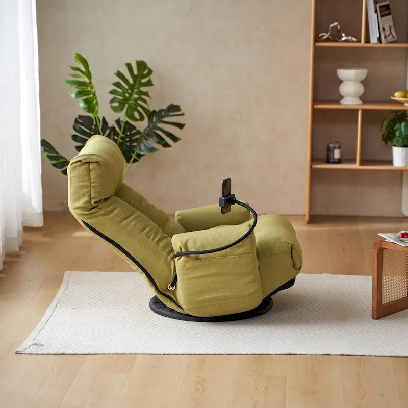 Swivel Lounge Chair with Adjustable Backrest and Headrest