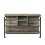 59-Inch Kitchen Island with 2 Shelves, Brown and Gray