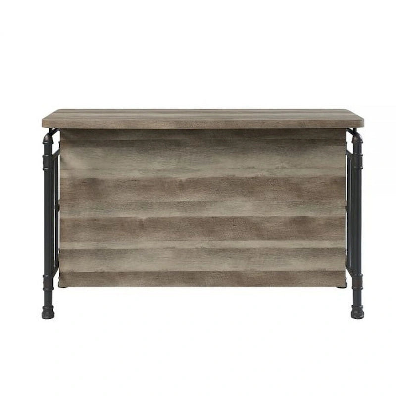 59-Inch Kitchen Island with 2 Shelves, Brown and Gray