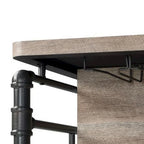 59-Inch Kitchen Island with 2 Shelves, Brown and Gray
