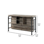 59-Inch Kitchen Island with 2 Shelves, Brown and Gray