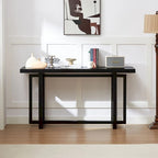 59 in. Rectangular Console Table with MDF Top and Rubberwood Legs