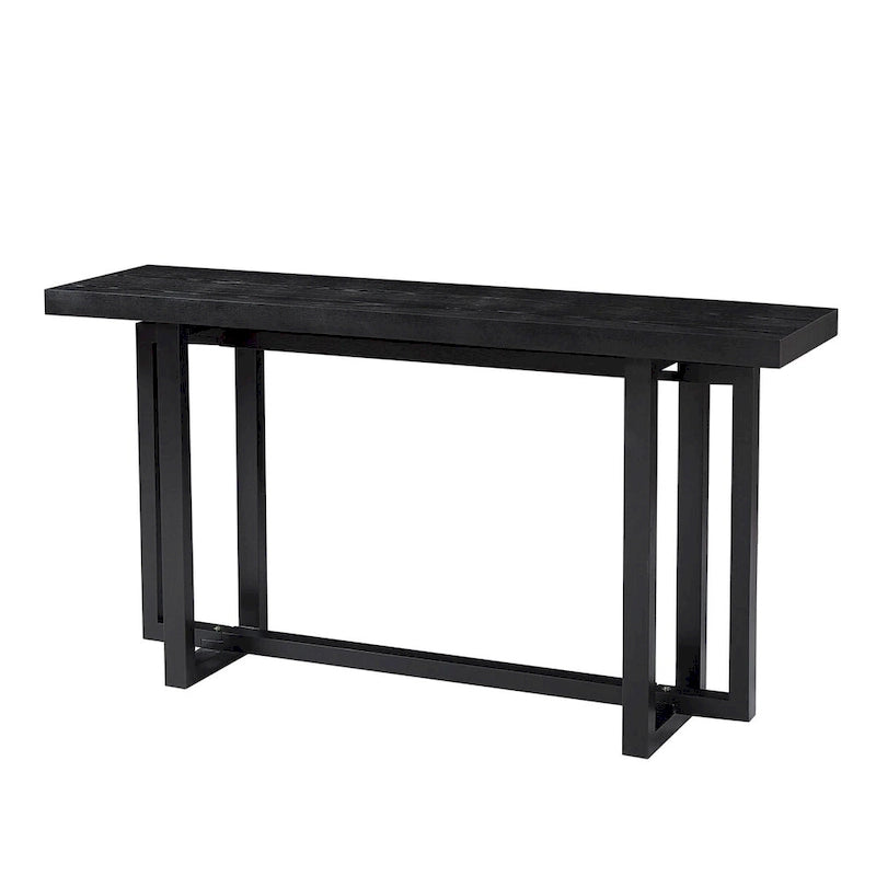 59 in. Rectangular Console Table with MDF Top and Rubberwood Legs