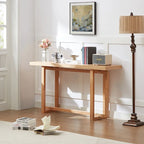 59 in. Rectangular Console Table with MDF Top and Rubberwood Legs
