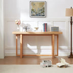 59 in. Rectangular Console Table with MDF Top and Rubberwood Legs