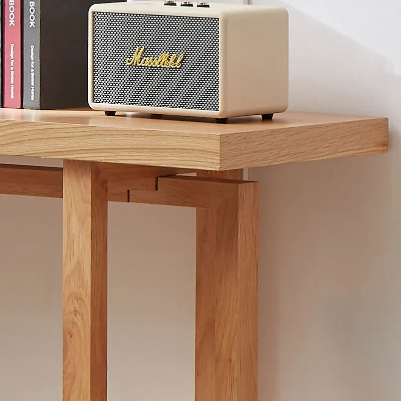 59 in. Rectangular Console Table with MDF Top and Rubberwood Legs