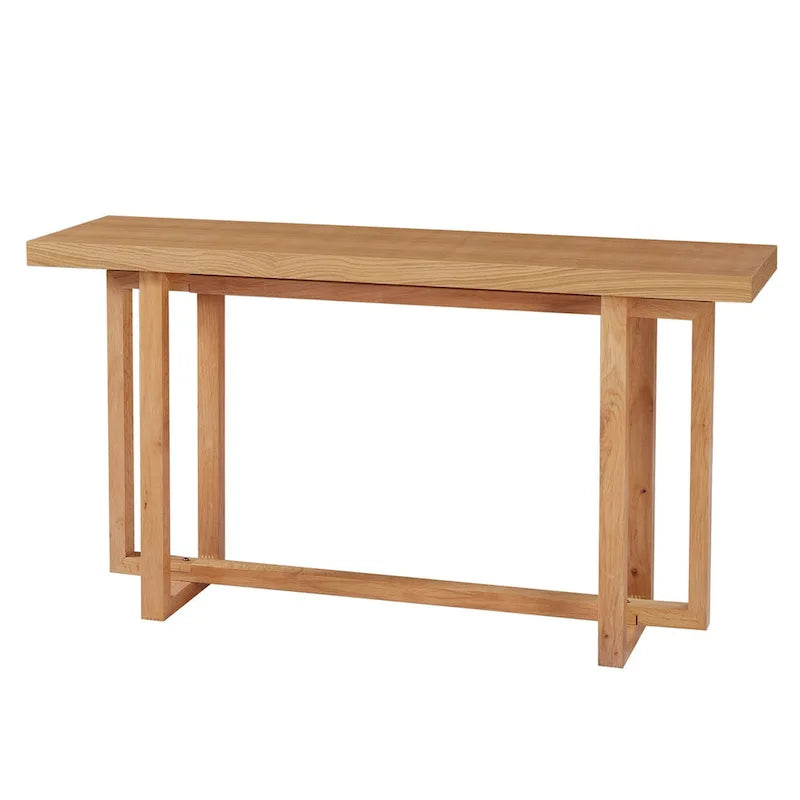 59 in. Rectangular Console Table with MDF Top and Rubberwood Legs