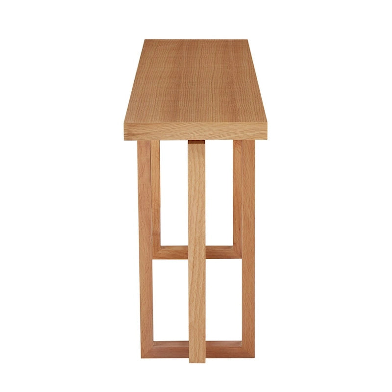 59 in. Rectangular Console Table with MDF Top and Rubberwood Legs