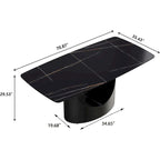 Rectangle Sintered Stone Dining Table with U-Shape Carbon Steel Base, 71" x 35.43" x 29.53"