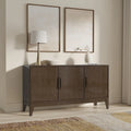 60-Inch 3-Door Sideboard Buffet Cabinet in Walnut Brown