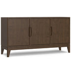 60-Inch 3-Door Sideboard Buffet Cabinet in Walnut Brown