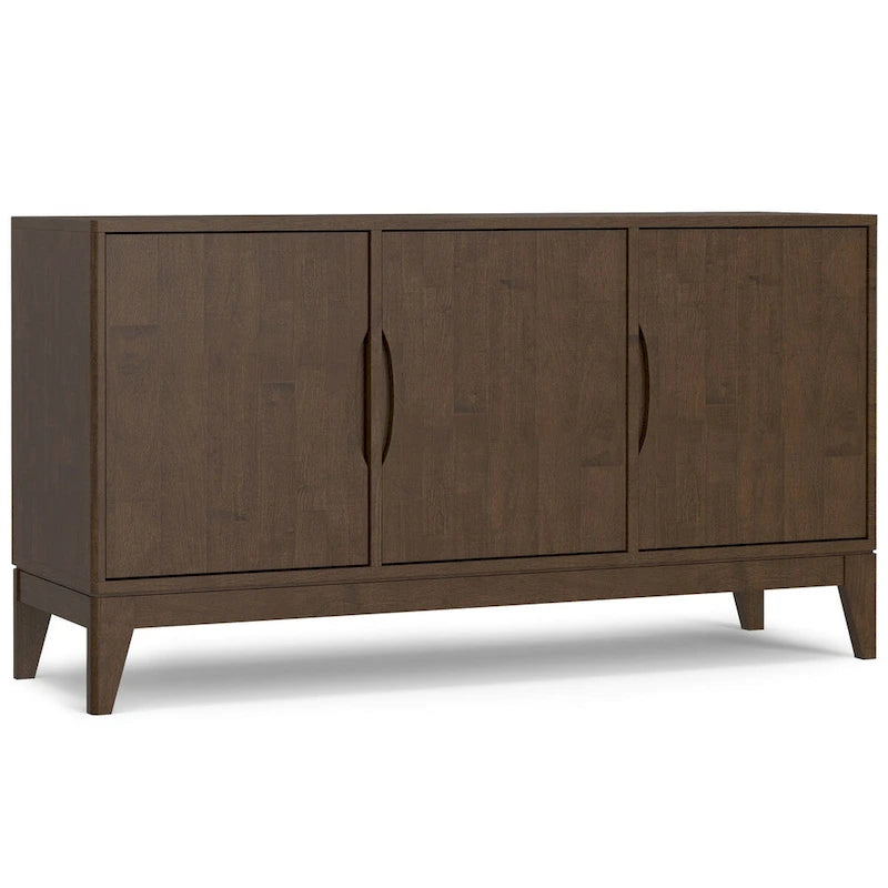60-Inch 3-Door Sideboard Buffet Cabinet in Walnut Brown