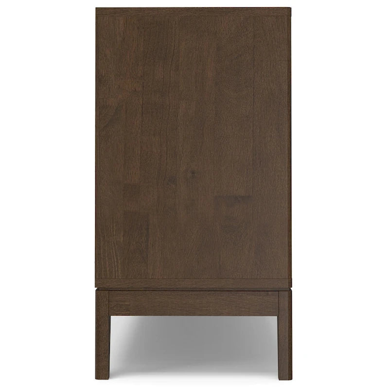 60-Inch 3-Door Sideboard Buffet Cabinet in Walnut Brown