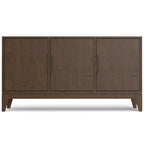 60-Inch 3-Door Sideboard Buffet Cabinet in Walnut Brown