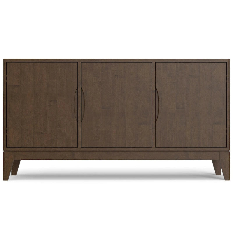 60-Inch 3-Door Sideboard Buffet Cabinet in Walnut Brown