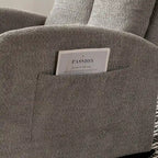 Upholstered Rocking Chair with High Back and Side Pocket