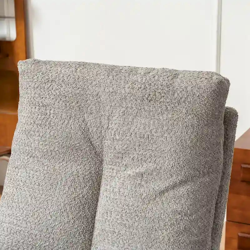 Upholstered Rocking Chair with High Back and Side Pocket
