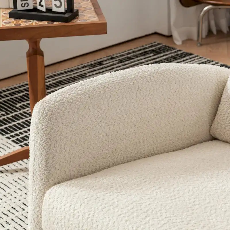 Upholstered Rocking Chair with High Back and Side Pocket