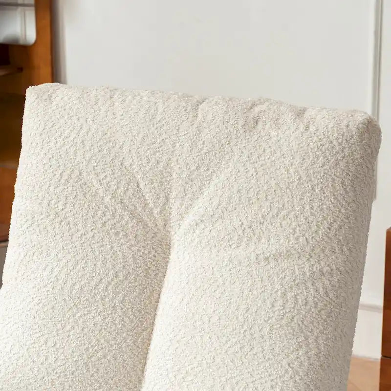 Upholstered Rocking Chair with High Back and Side Pocket