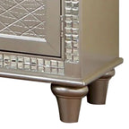 54 Inch Sideboard Buffet Console with Glass Top, Mirror Accents, Champagne Finish