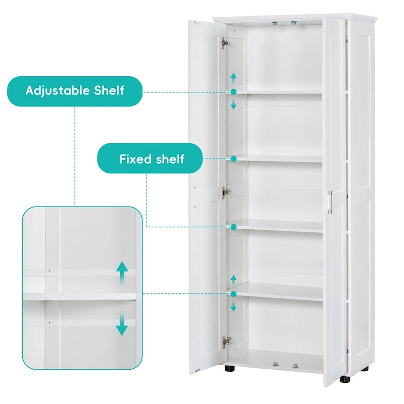 Storage Cabinet with Two Doors and Adjustable Shelf