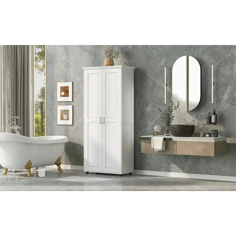 Storage Cabinet with Two Doors and Adjustable Shelf